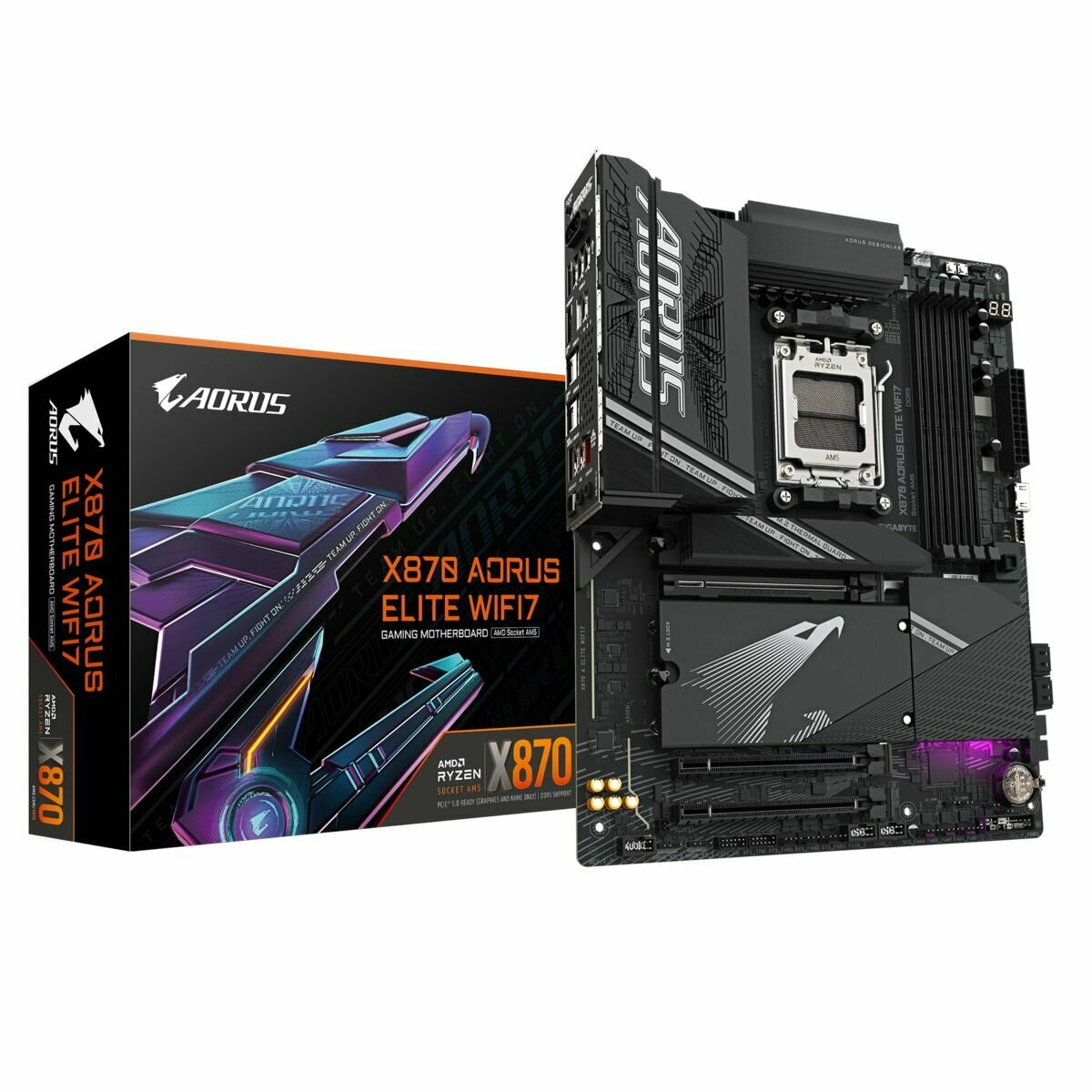 Материнская плата Gigabyte X870 AORUS ELITE WIFI7, AM5, AMD X870, ATX, RTL (X870 AORUS ELITE WIFI7)