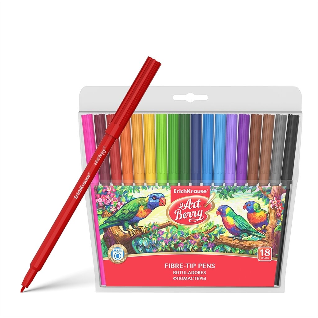 Фломастеры ArtBerry® Super Washable 18 цветов, арт. 33051