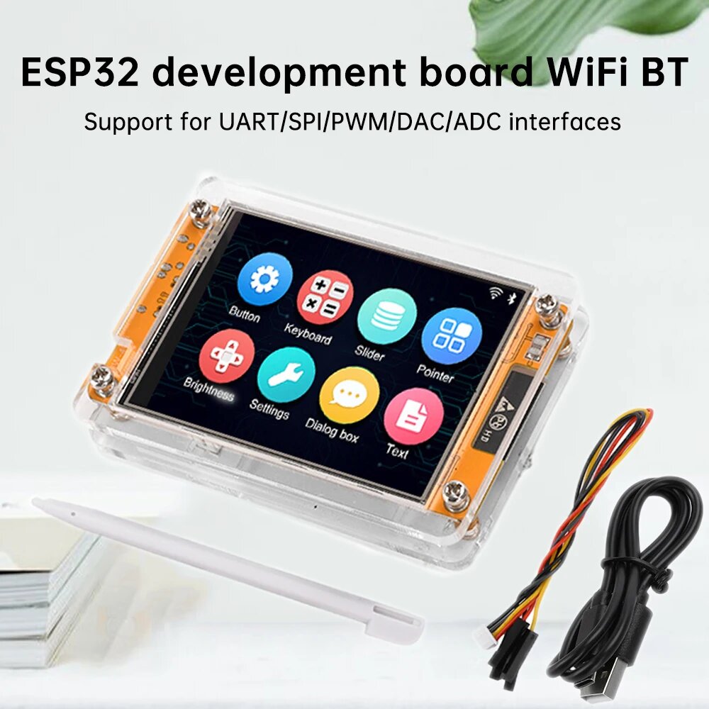Макетная плата ESP32, сенсорный экран 2,8 дюйма, Φ ESP-WROOM WIFI и Bluetooth для Arduino LVGL, With shell — фото 1