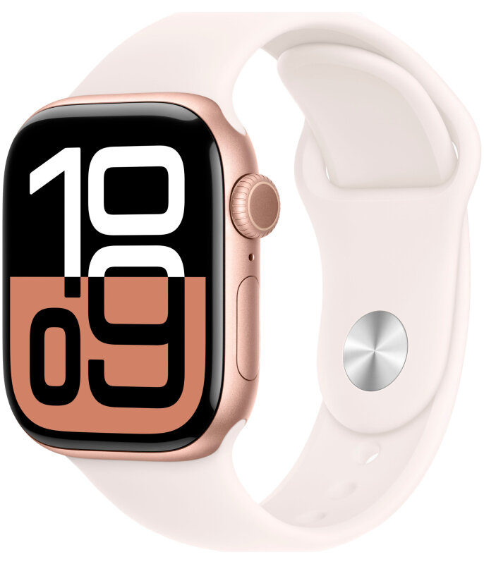 Умные часы Apple Watch Series 10 42 мм Aluminium Case GPS Rose Gold Sport Band, размер ремешка S/M