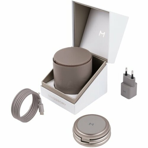 Беспроводное зарядное устройство Magssory Disc Signature Edition WCH053T 3 в 1 для Samsung, кабель и сетевое в комплекте, с магнитами, титан