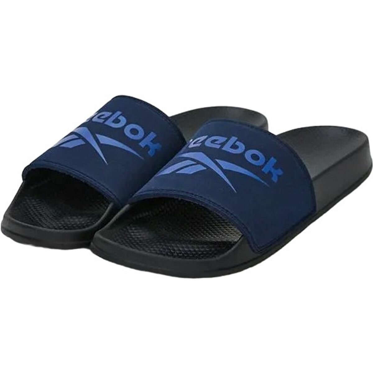 Шлёпанцы Reebok, размер 9 US, черный/синий — фото 1