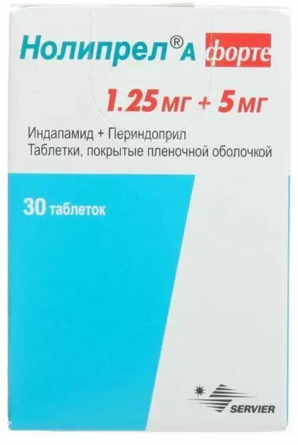 Нолипрел А форте  таблетки покрыт  плен  об  1 25 мг 5 мг  30 шт 