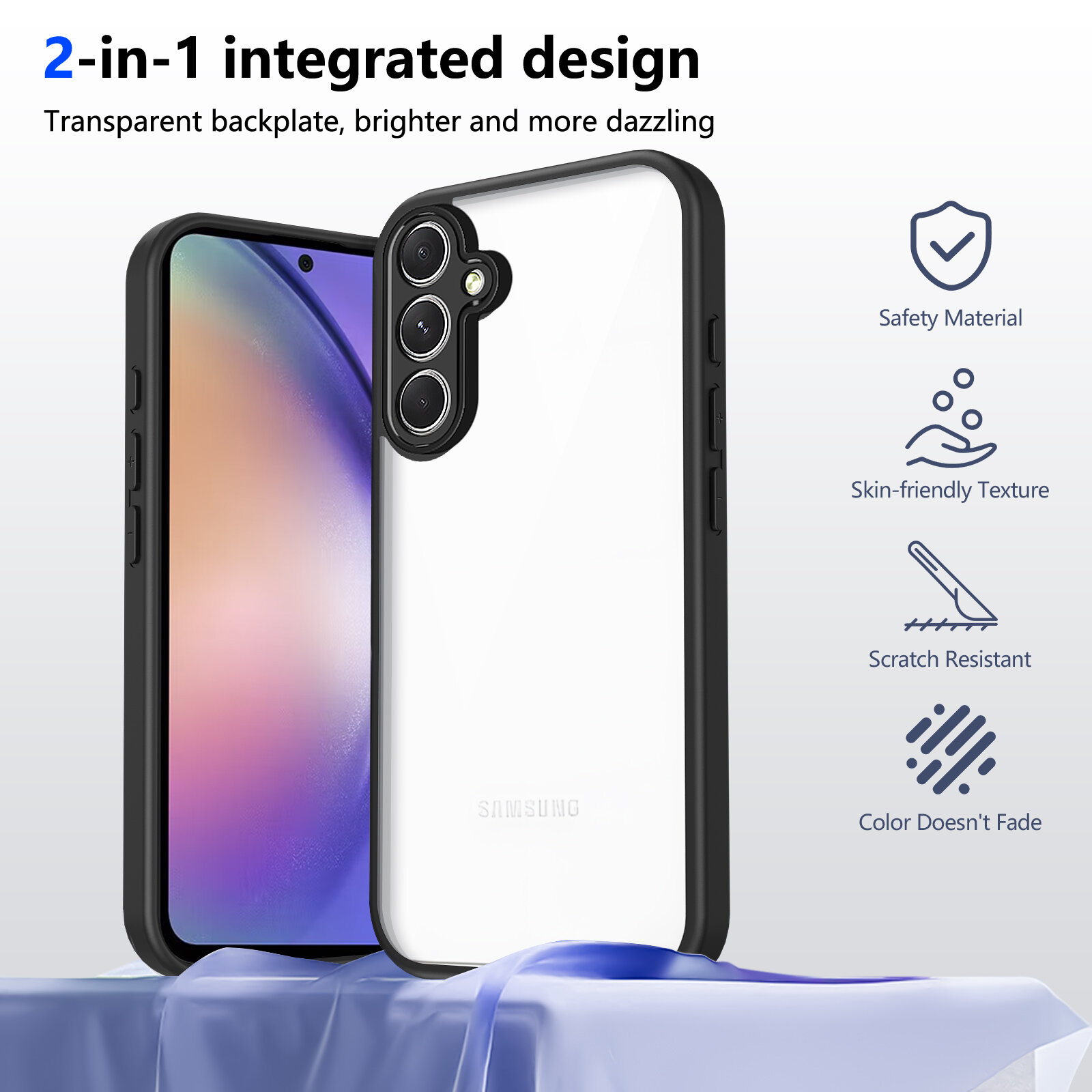 Чехол для Samsung Galaxy M55 5G / Samsung Galaxy C55 / Samsung Galaxy F55, глянцевая поверхность, пластик, защита камеры, ударопрочный, Samsung, Samsung Galaxy M55 5G, чехол-кардиомонитор, black