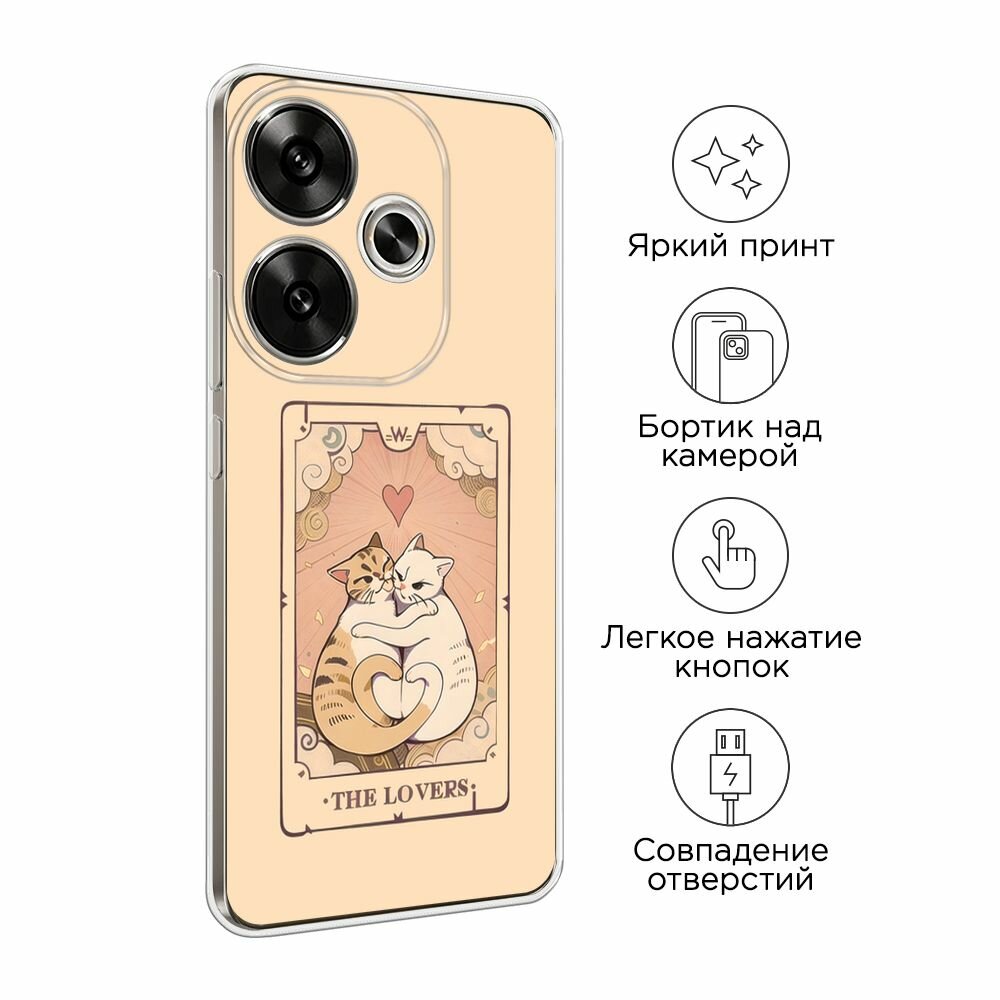Чехол на Xiaomi Redmi Turbo 3/Poco F6 / Редми Турбо 3/Поко F6 с принтом "The lovers cats 1 - 14 февраля" — фото 1