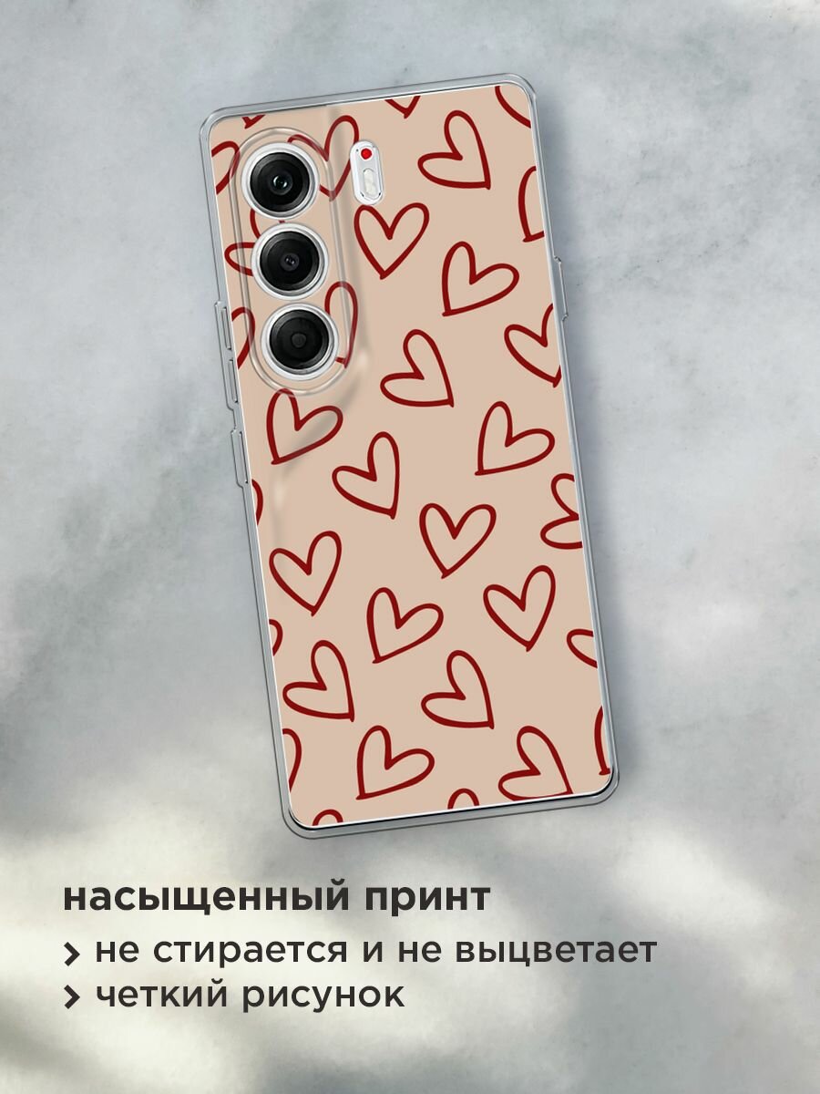 Чехол на Tecno Camon 40 Pro 5G / Текно Камон 40 Про 5G с принтом "Little hearts doodles 1 - 14 февраля" — фото 1