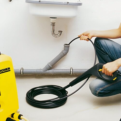 Изображение товара Шланг прочистки на Керхер (Karcher)50м с форсункой 1 струя вперед,3 назад, с стальным армированием