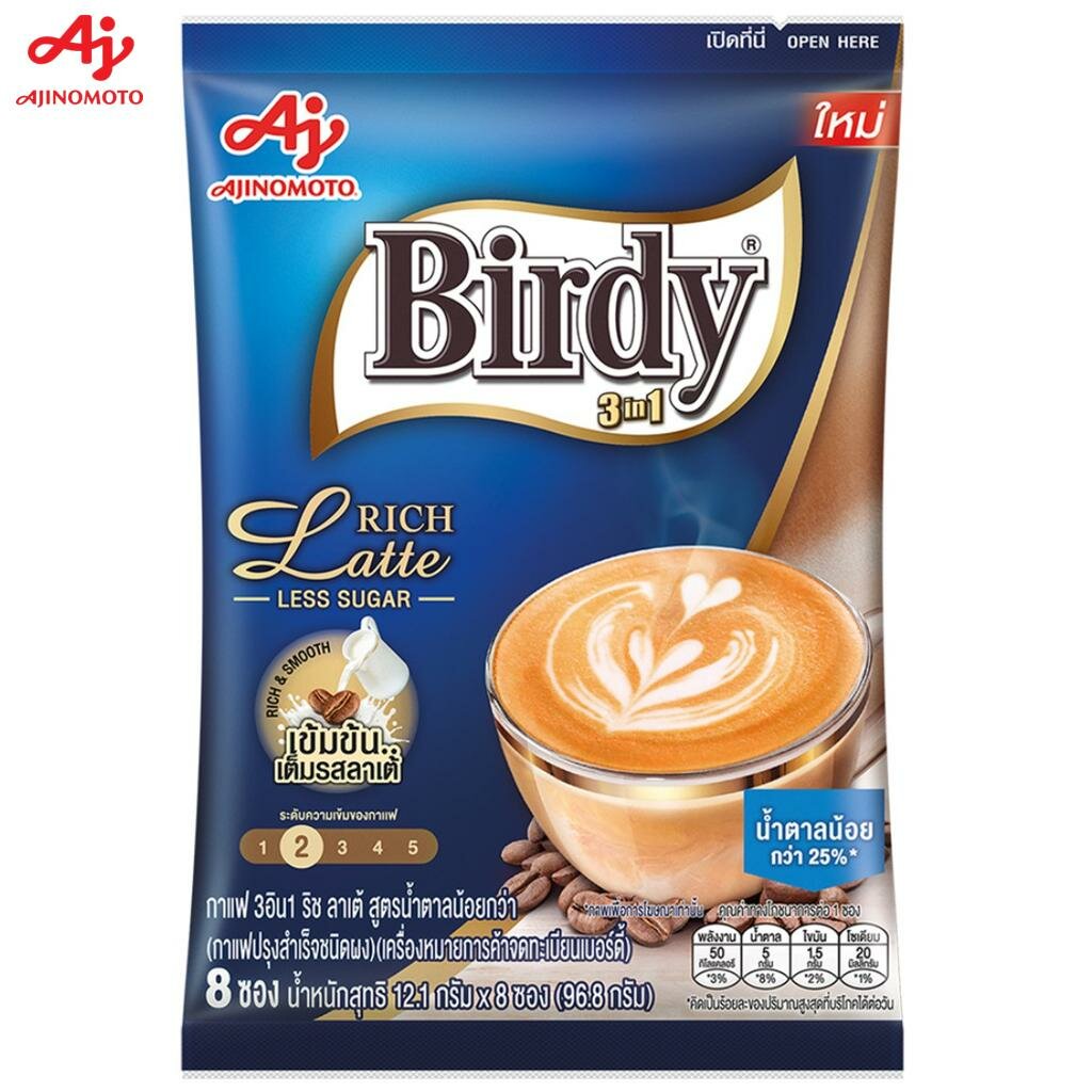 Birdy смесь растворимого кофе 3 в 1 Rich Latte 27 шт.