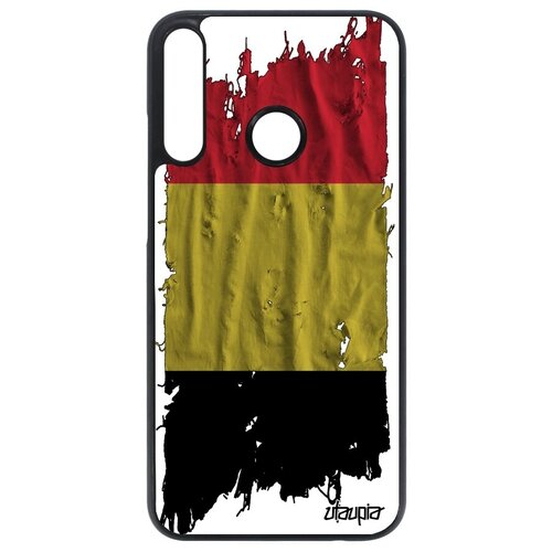 фото Противоударный чехол для мобильного // huawei p40 lite e // "флаг бельгии на ткани" стиль страна, utaupia, белый