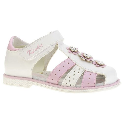 фото Сандалии для девочек, цвет белый, розовый, размер 29, бренд kenkä, артикул xgi_9311-1_white-pink kenka