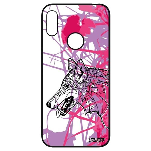 фото Защитный чехол на телефон // huawei y6 2019 // "волк" охота дизайн, utaupia, розовый