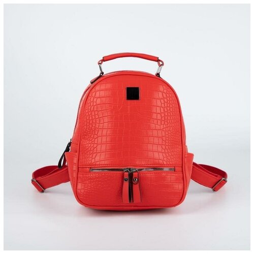 фото Рюкзак молодёжный, отдел на молнии, наружный карман, цвет красный 6847509 . yandex market