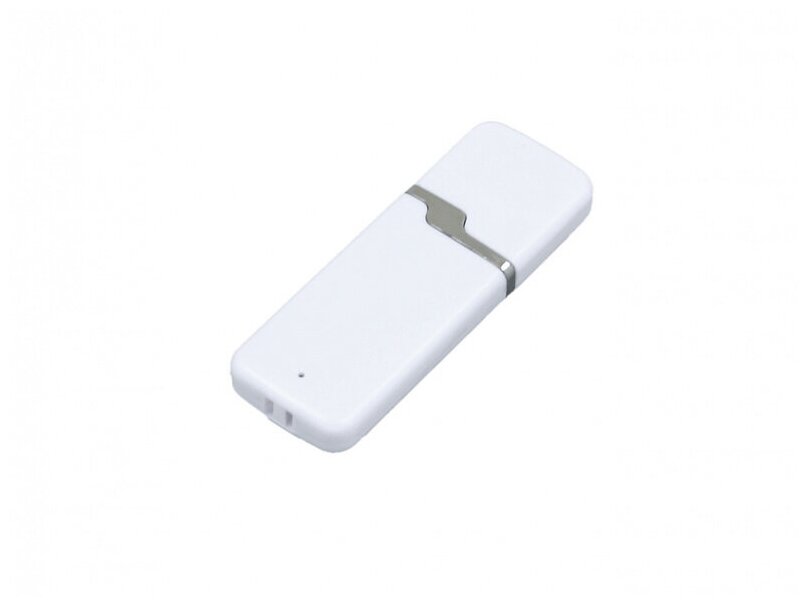 Промо флешка пластиковая с оригинальным колпачком (64 Гб / GB USB 2.0 Белый/White 004 Необычная простая доступная по низкой цене с гарантией)