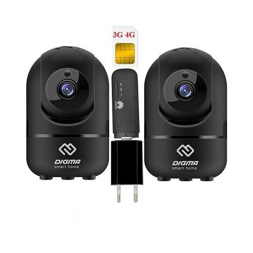 Cam361B-2 видеонаблюдения 3g 4G поворотная 2-е камеры комплект 003821 1249000₽