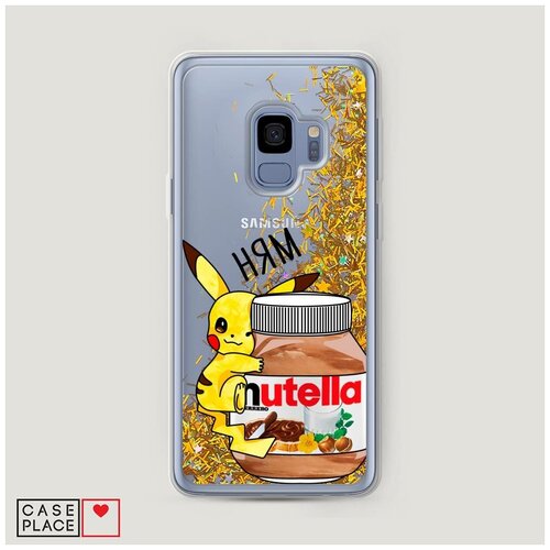 фото Чехол жидкий с блестками samsung galaxy s9 пиканям case place