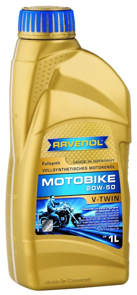 RAVENOL 4014835803251 Моторное масло RAVENOL Motobike V-Twin SAE 20W-50 Fullsynth (1л) new