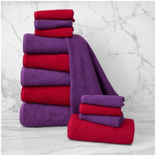 фото Полотенце venera цвет: бордовый, фиолетовый (30х50 см - 6 шт, 50х80 см - 4 шт, 70х130 см - 2 шт) eleganta