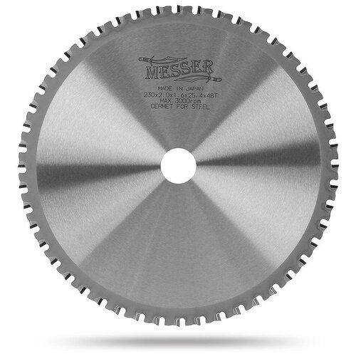 фото Диск с твердосплавными зубьями messer тст 230мм по в/у стали, макс обороты 3000, 230d-2.0t-48s-25.4h