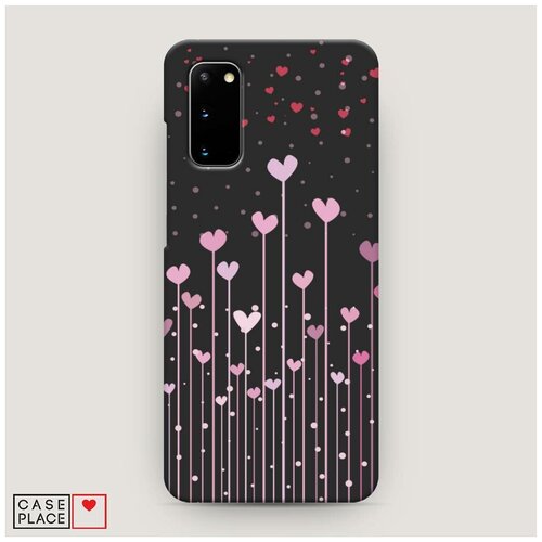 фото Чехол пластиковый samsung galaxy s20 фон из сердечек 3 case place