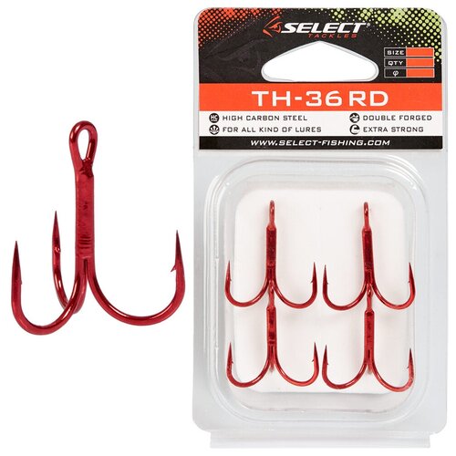 Крючки Select тройные treble hook TH-36 Red #20 (8шт в упаковке)