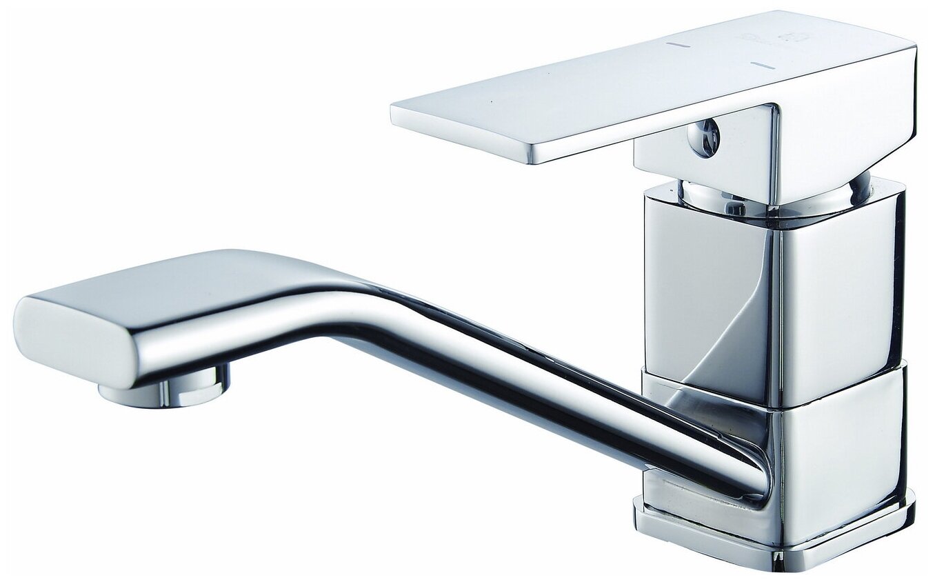 Смеситель на раковину Diadonna D80-445106 одноручковый с поворотным изливом, картридж 35 мм, хром, крепление шпилька