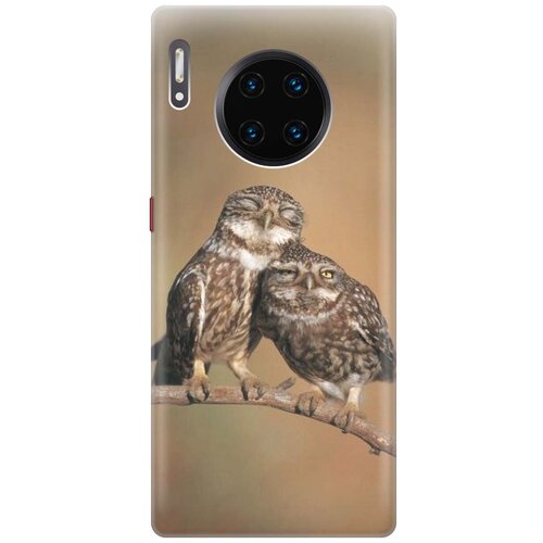 фото Gosso ультратонкий силиконовый чехол-накладка для huawei mate 30 pro с принтом "пара совушек"