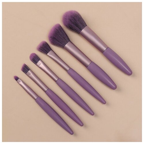 Набор кистей д/макияжа 6пр фиолетовый PVC пакет накл QF кисти для макияжа 5 штук в футляре