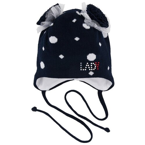 фото Шапка для девочки веснушка, цвет темно-синий, размер 48-50 mialt