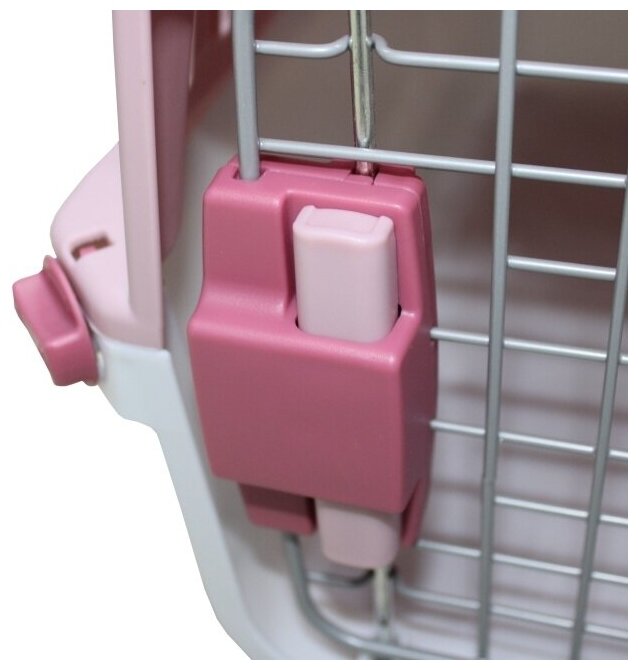 Переноска пластиковая с замком,№1 розового цвета, размеры: 46*30,5*28,3 - фотография № 6