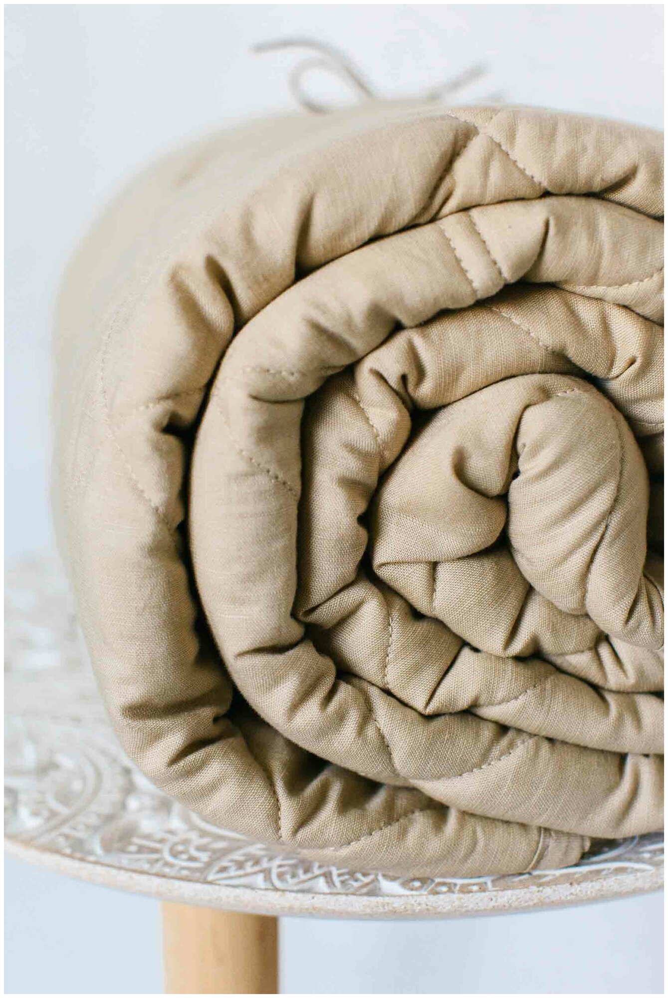 Тяжёлое одеяло Дрёмки 150х200, вес 13 кг, натуральный лён + стеклянные гранулы - утяжеленное гравитационное одеяло 1,5 спальное для улучшения сна - фотография № 3