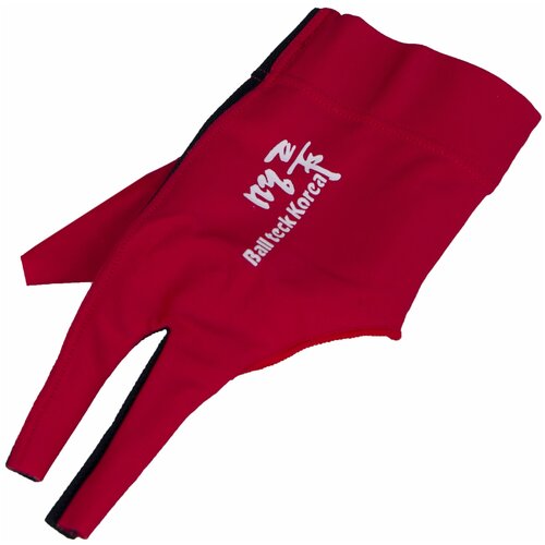 фото Перчатка бильярдная с защитой от скольжения ball teck 3 черно-красная с замшевой вставкой