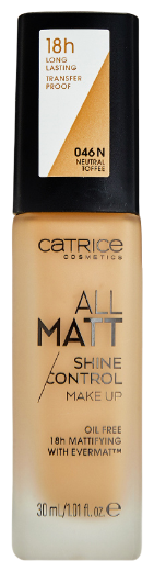 CATRICE Тональный крем All Matt Shine Control Make Up, 30 мл, оттенок: 046 neutral toffee
