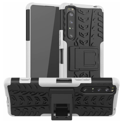 Противоударный усиленный ударопрочный фирменный чехол-бампер-пенал MyPads для Sony Xperia 10 II (XQ-AU52) белый чехол mypads pettorale для sony xperia 10 ii xq au52