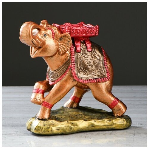 фото Статуэтка "слон с седлом №2" цветной бронза выс26см,шир 25см 4364027 premium gips