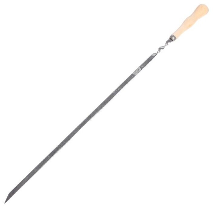 Шампур с деревянной ручкой 61 х 1 см  толщина 2 мм