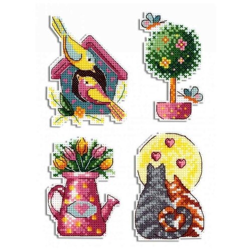 фото Набор для вышивания жар-птица арт.р-578 времена года.весна.магниты 7х9 см