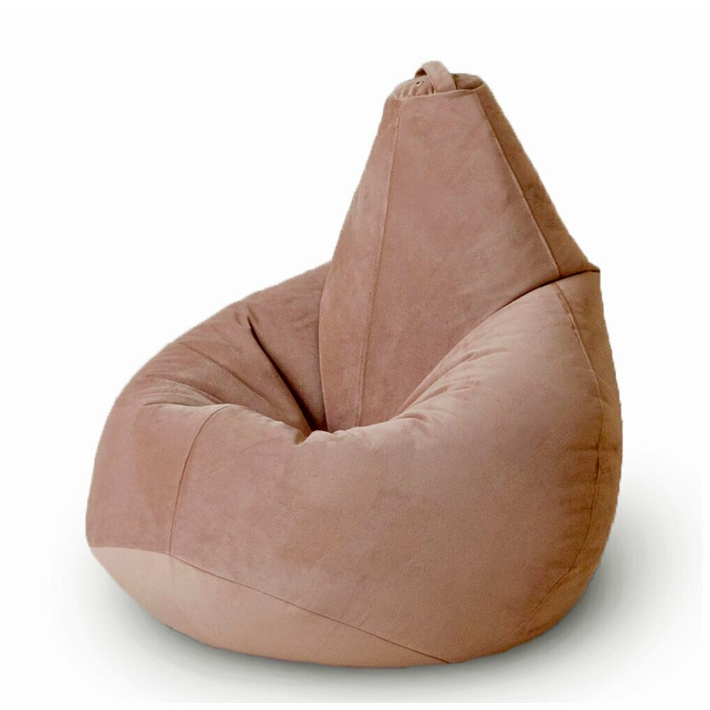 MyPuff кресло-мешок Груша, размер XХL-Миди, мебельный велюр, бежевый