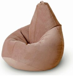 MyPuff кресло-мешок Груша, размер XХL-Миди, мебельный велюр, бежевый