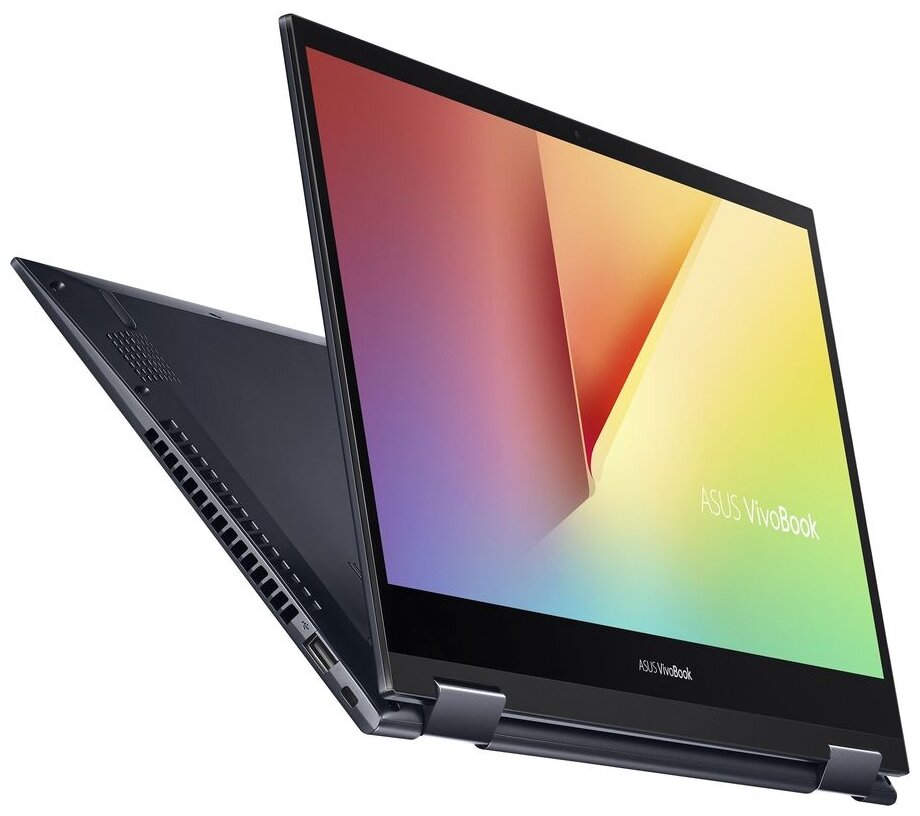 14 Ноутбук ASUS Vivobook Flip 14 TM420UA-EC161T 1920x1080 AMD Ryzen 5 5500U 21 ГГц RAM 8 ГБ SSD 256 ГБ AMD Radeon Graphics Windows 10 Home 90NB0U21-M000L0 черный