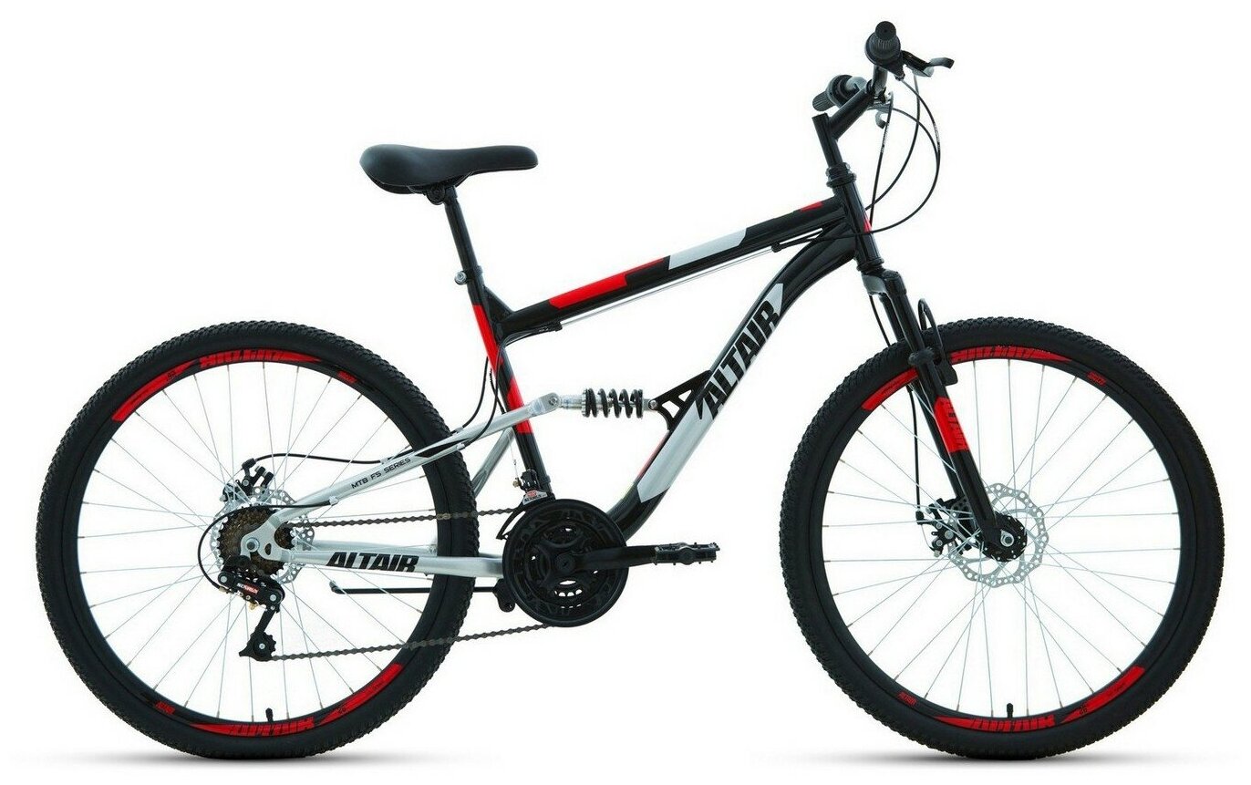 Велосипеды Двухподвесы Altair MTB FS 26 2.0 Disc, год 2021, цвет Черный-Красный, ростовка 18