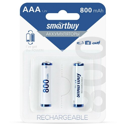 Аккумулятор Smartbuy AAA (HR03) 800mAh 2BL, 2 штук, 321344