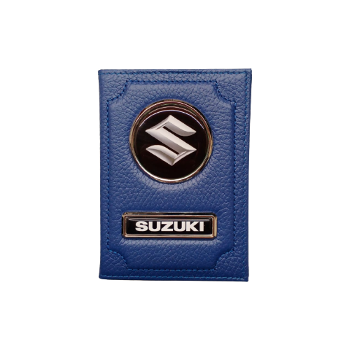Обложка для автодокументов и паспорта Suzuki (сузуки) кожаная флотер