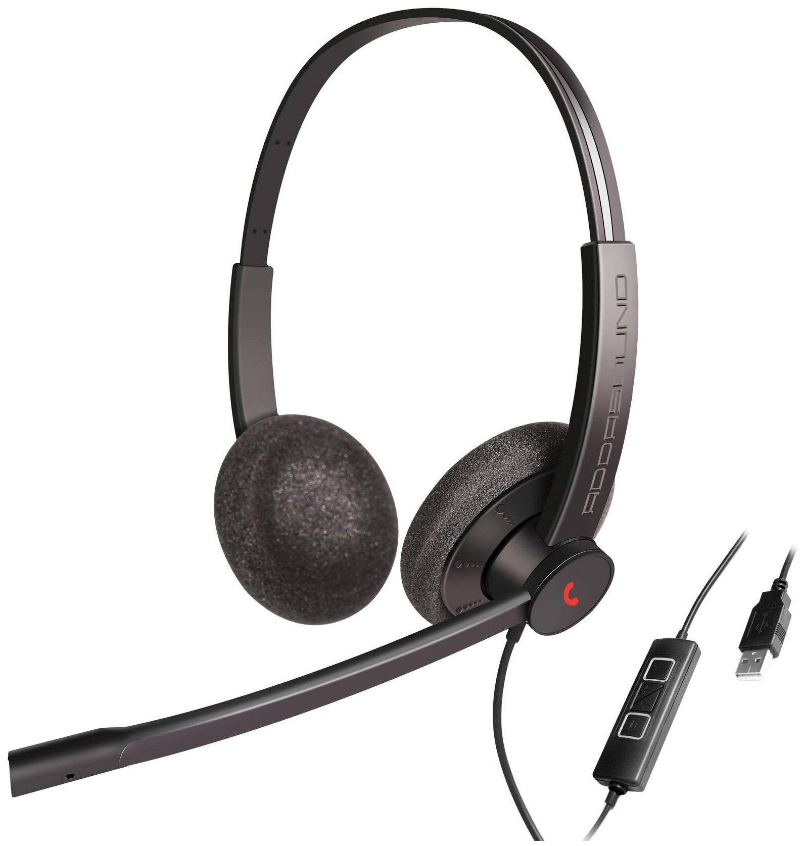 Профессиональные наушники с микрофоном для компьютера ADDASOUND Epic 302, USB-А, шумоподавление, 100% UC совместимость, цвет черно-серый, (ADD-EPIC-302)