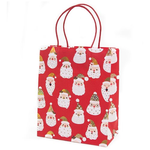 фото Пакет подарочный, веселые деды морозы, красный, металлик, 26*21*10 см, 1 шт. дон баллон