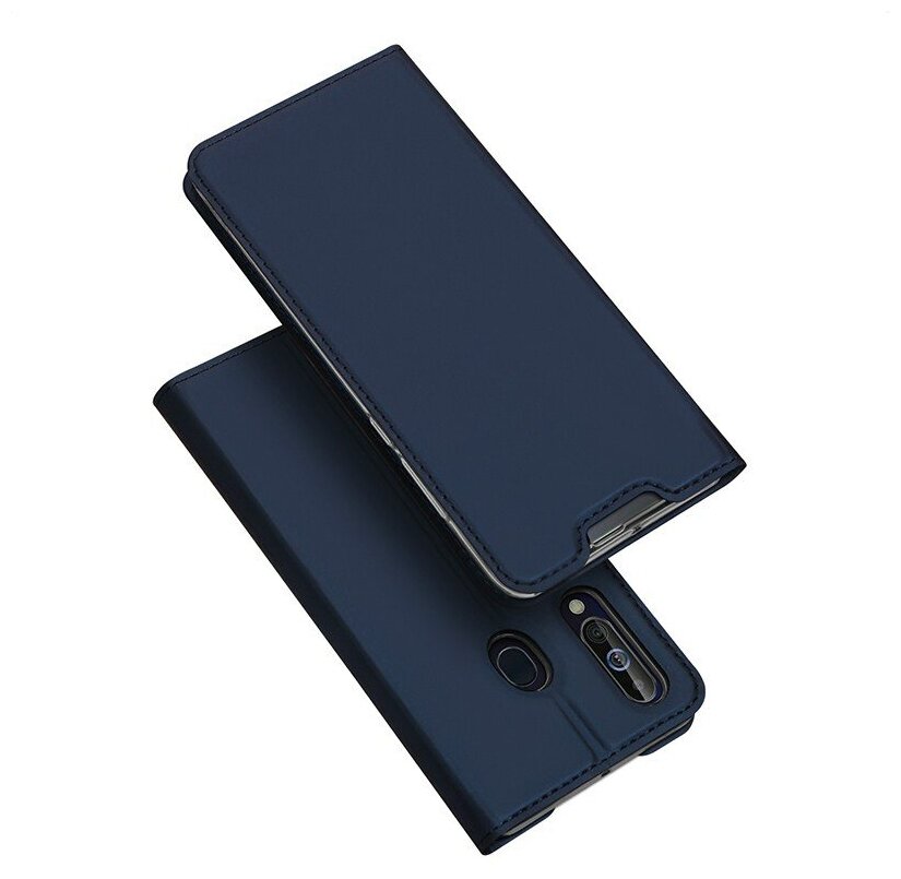 Чехол-книжка MyPads для Sony Xperia XA2 Plus водоотталкивающий с мульти-подставкой на жёсткой металлической основе синий