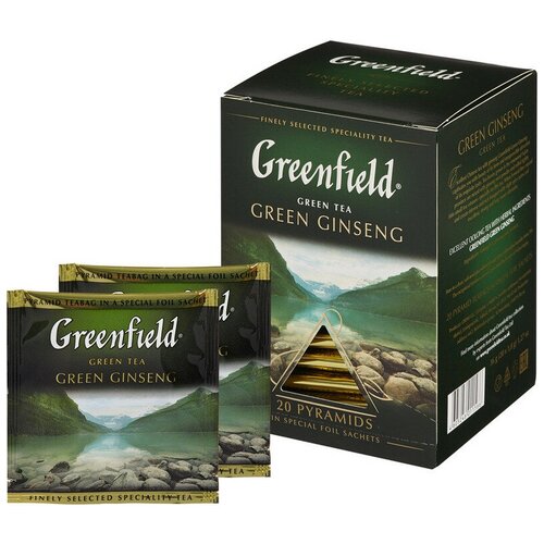 Чай Greenfield Green Ginseng зеленый фольгир. 20пак/уп 1156-08 , 2 шт.