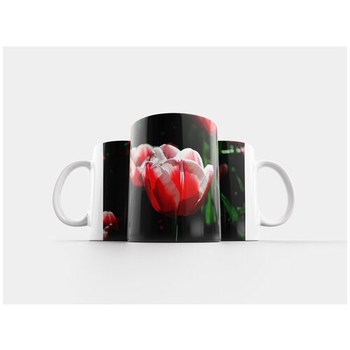 фото Кружка "тюльпаны, красный, белый" 320 мл lotsprints