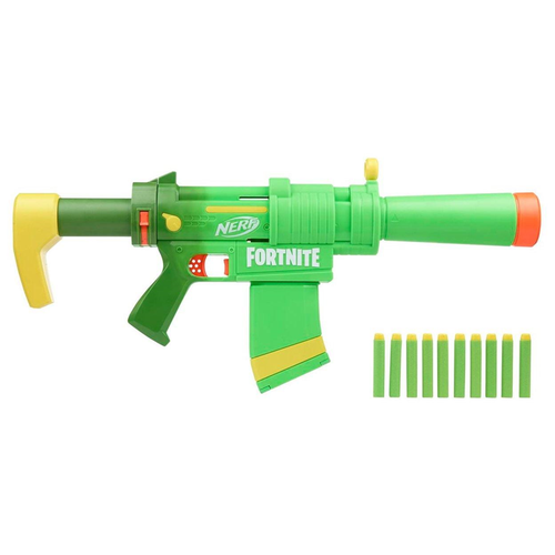 Бластер Nerf Fortnite FN SMG Zesty (F0319), зеленый бластер hc toys бластер nerf фортнайт револьвер e7515 в к