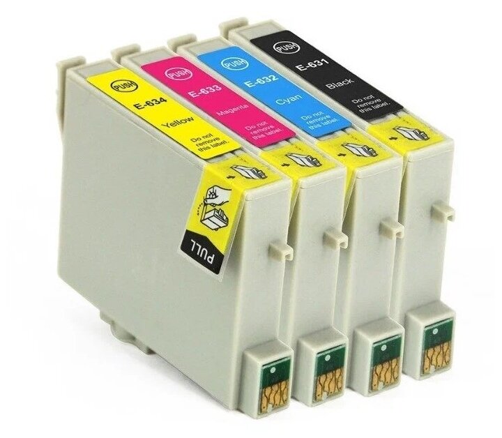 Комплект картриджей ProfiLine T0635 (T0631, T0632, T0633, T0634), 4 цвета: черный, желтый, голубой, пурпурный, для струйного принтера, совместимый