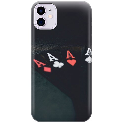 фото Силиконовый чехол на apple iphone 11 / эпл айфон 11 с эффектом блеска "флеш-рояль gosso